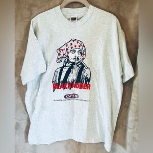Vintage KSPS Blackadder Fruit of the Loom Gray Graphic Tee